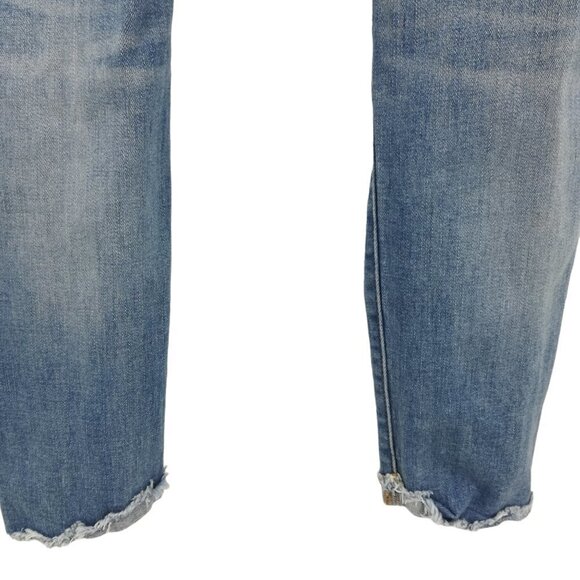 American Eagle Jegging Crop Distressed Light Wash Jeans Size 2 Fray Raw Hem - Picture 11 of 15